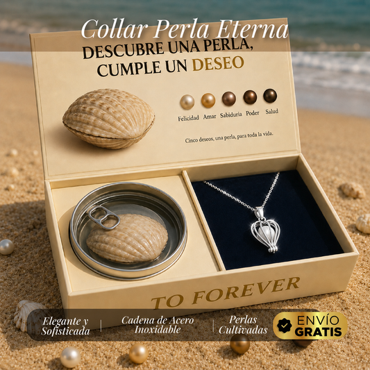 🤍👑✨ KIT COLLAR PERLA ETERNA™ ✨👑🤍CADENA DE ACERO Y PERLA REAL