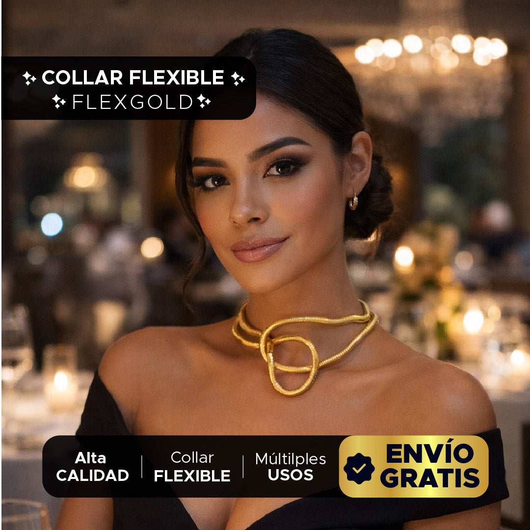 💎🌟 FLEXGOLD™ COLLAR DE ACERO FLEXIBLE DORADO 💛✨