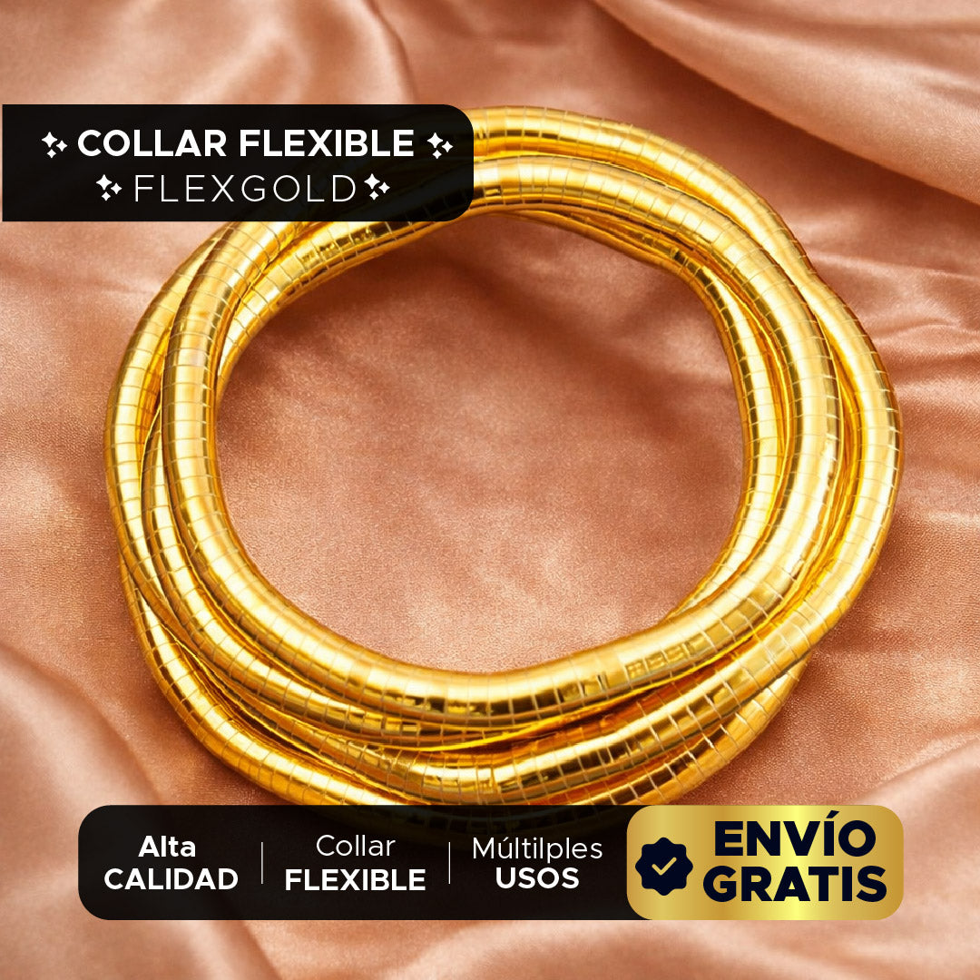 💎🌟 FLEXGOLD™ COLLAR DE ACERO FLEXIBLE DORADO 💛✨