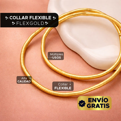 💎🌟 FLEXGOLD™ COLLAR DE ACERO FLEXIBLE DORADO 💛✨