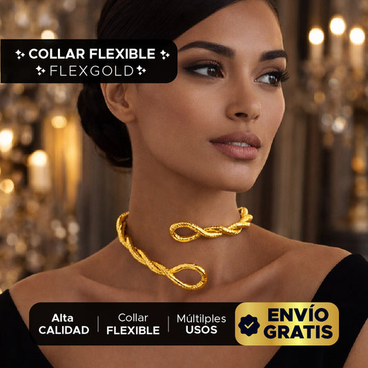 💎🌟 FLEXGOLD™ COLLAR DE ACERO FLEXIBLE DORADO 💛✨
