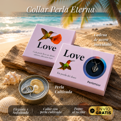 🤍👑✨ KIT COLLAR PERLA ETERNA™ ✨👑🤍CADENA DE ACERO Y PERLA REAL