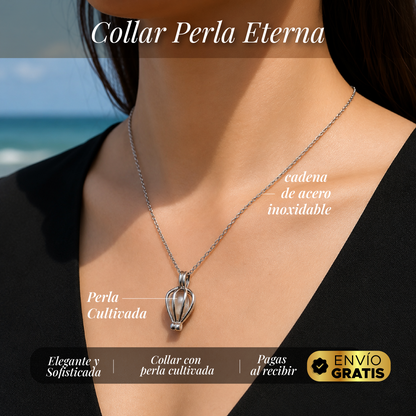 🤍👑✨ KIT COLLAR PERLA ETERNA™ ✨👑🤍CADENA DE ACERO Y PERLA REAL
