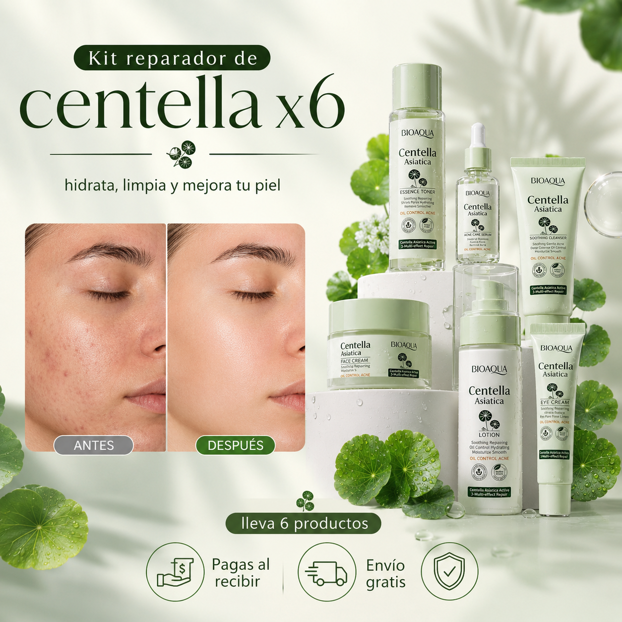 🌿✨ KIT REPARADOR DE CENTELLA X6 PRODUCTOS ✨🌿