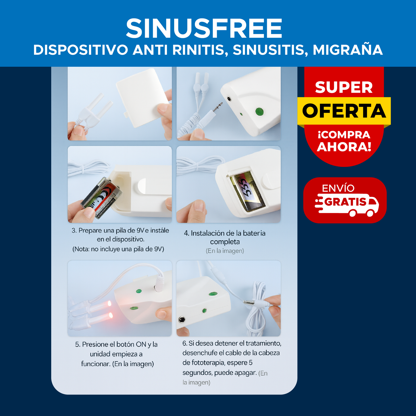 🌬️ SINUSFREE™ DISPOSITIVO ANTI RINITIS, SINUSITIS, MIGRAÑA  ⚡