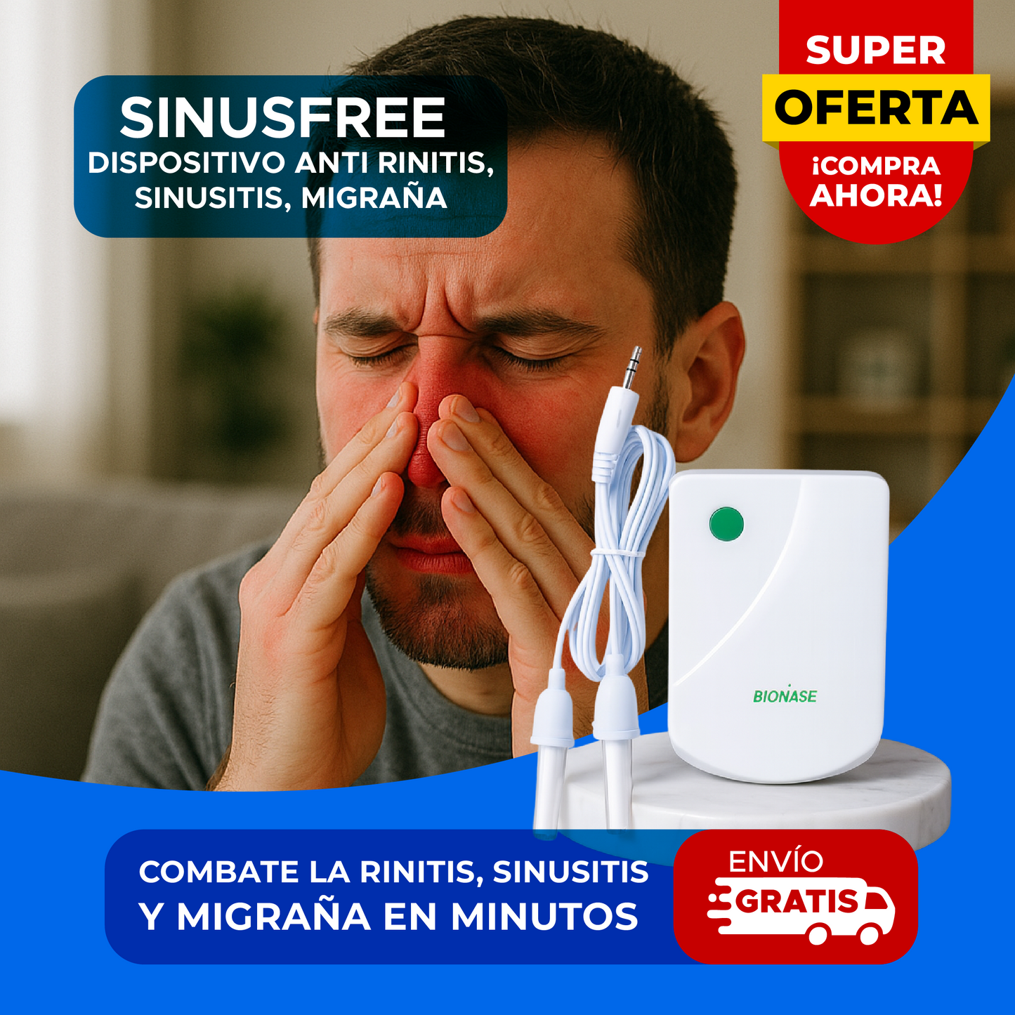 🌬️ SINUSFREE™ DISPOSITIVO ANTI RINITIS, SINUSITIS, MIGRAÑA  ⚡
