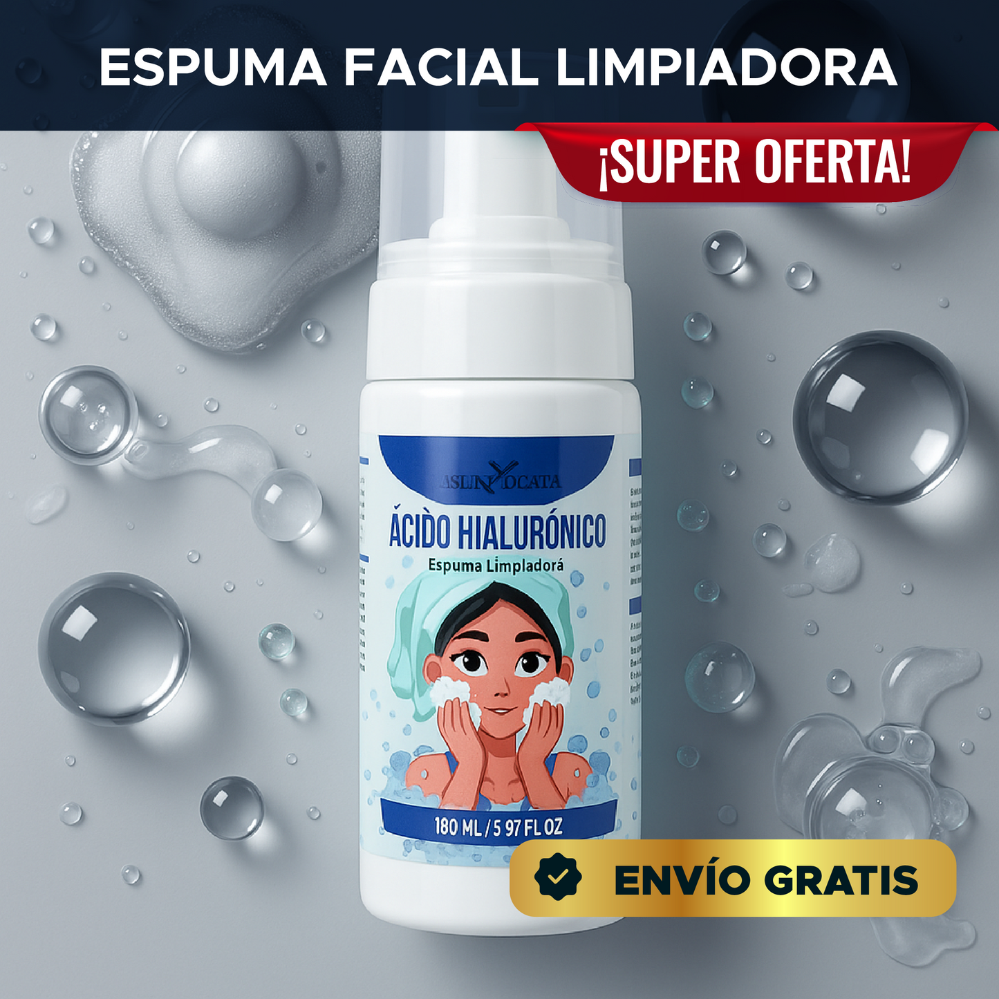 🌸 PureGlow™ Espuma Facial Limpiadora 💧