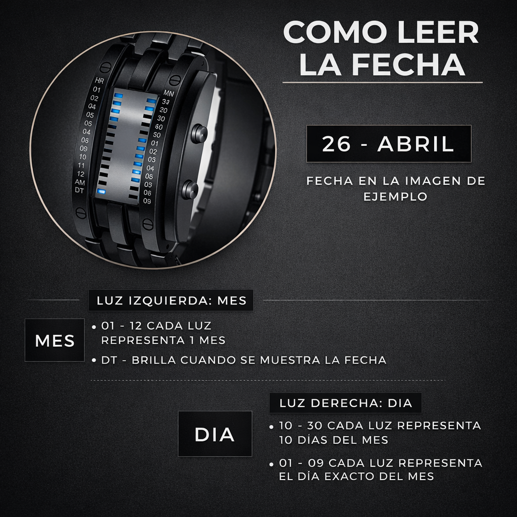 ⚡⌚ BinarySteel Reloj Binario de Acero ⌚⚡