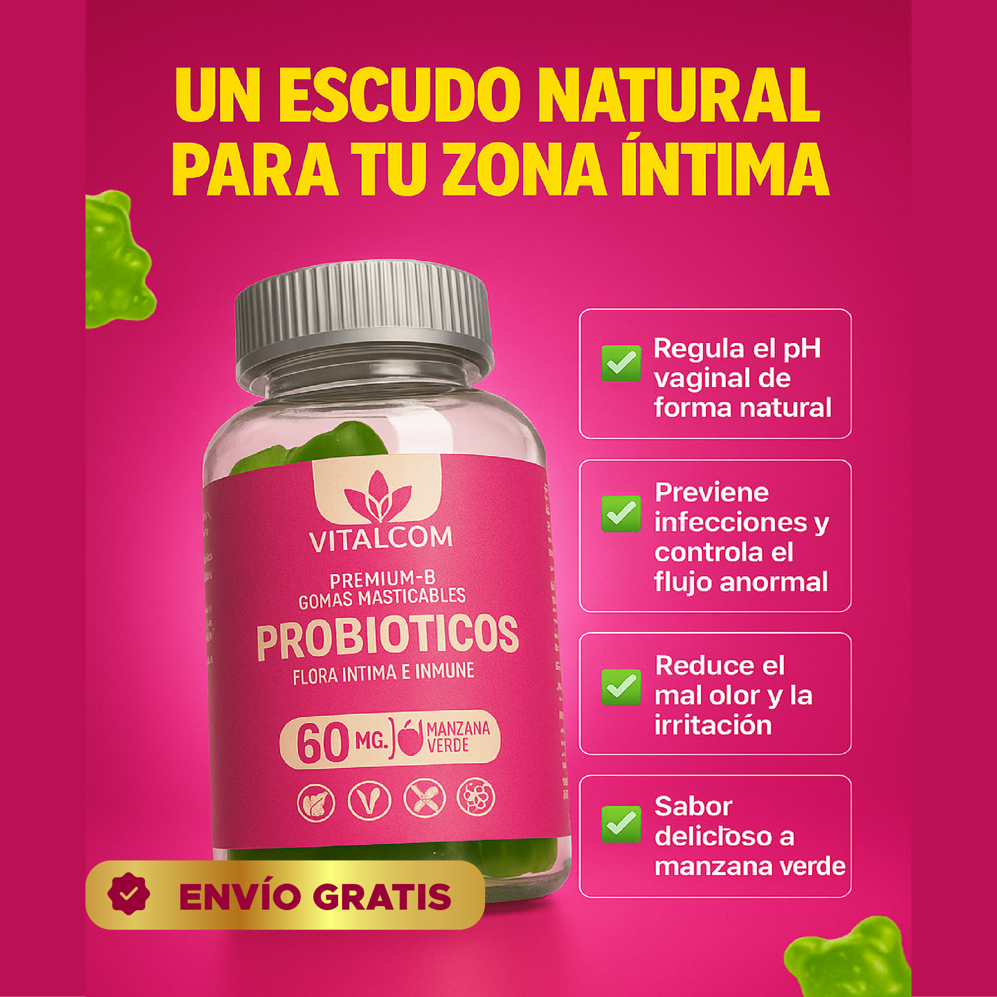 🍬 ProbioGomas Vitalcom 🧘‍♀️Gomas con probióticos🌸Adiós a las molestias