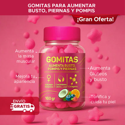 GLOW GUMMIES – AUMENTA BUSTO, PIERNAS Y POMPIS 🍑