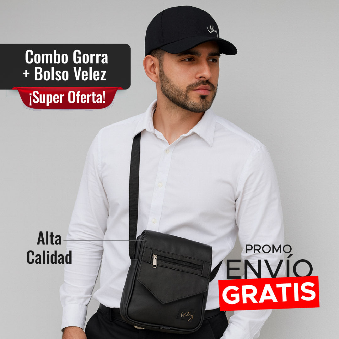 🧢 VÉLEZ URBAN SET -  COMBO GORRA + BOLSO VELEZ 💼