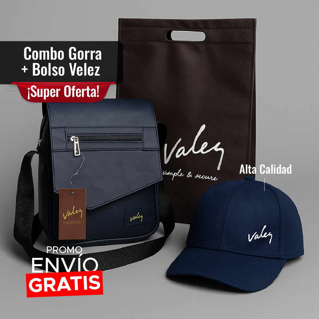 🧢 VÉLEZ URBAN SET -  COMBO GORRA + BOLSO VELEZ 💼