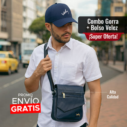 🧢 VÉLEZ URBAN SET -  COMBO GORRA + BOLSO VELEZ 💼
