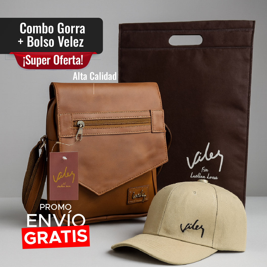 🧢 VÉLEZ URBAN SET -  COMBO GORRA + BOLSO VELEZ 💼