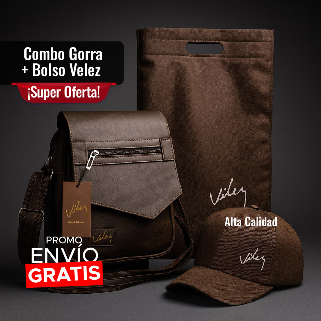 🧢 VÉLEZ URBAN SET -  COMBO GORRA + BOLSO VELEZ 💼