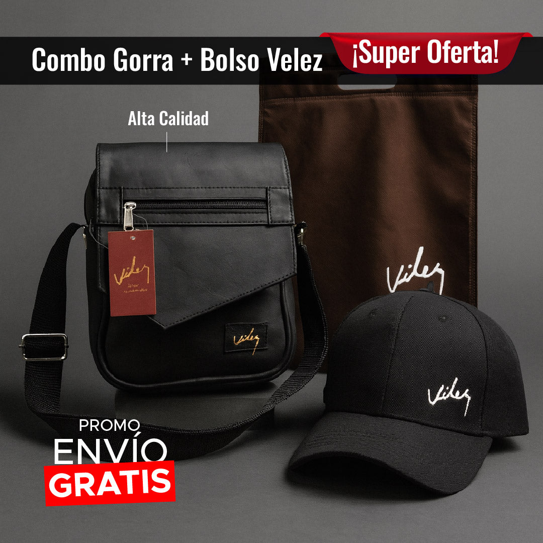 🧢 VÉLEZ URBAN SET -  COMBO GORRA + BOLSO VELEZ 💼