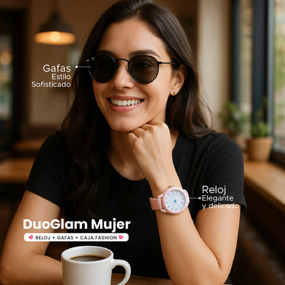 ⌚💖 DuoGlam™ Mujer – Reloj + Gafas + Caja Fashion ✨🕶️