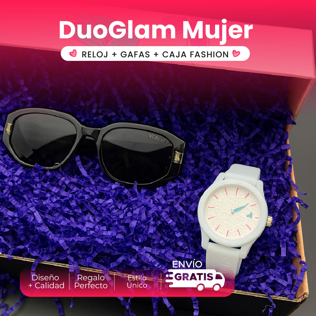 ⌚💖 DuoGlam™ Mujer – Reloj + Gafas + Caja Fashion ✨🕶️