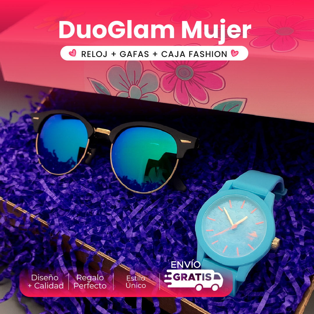 ⌚💖 DuoGlam™ Mujer – Reloj + Gafas + Caja Fashion ✨🕶️