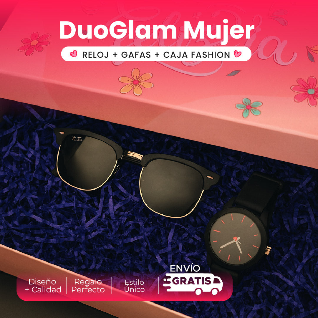 ⌚💖 DuoGlam™ Mujer – Reloj + Gafas + Caja Fashion ✨🕶️