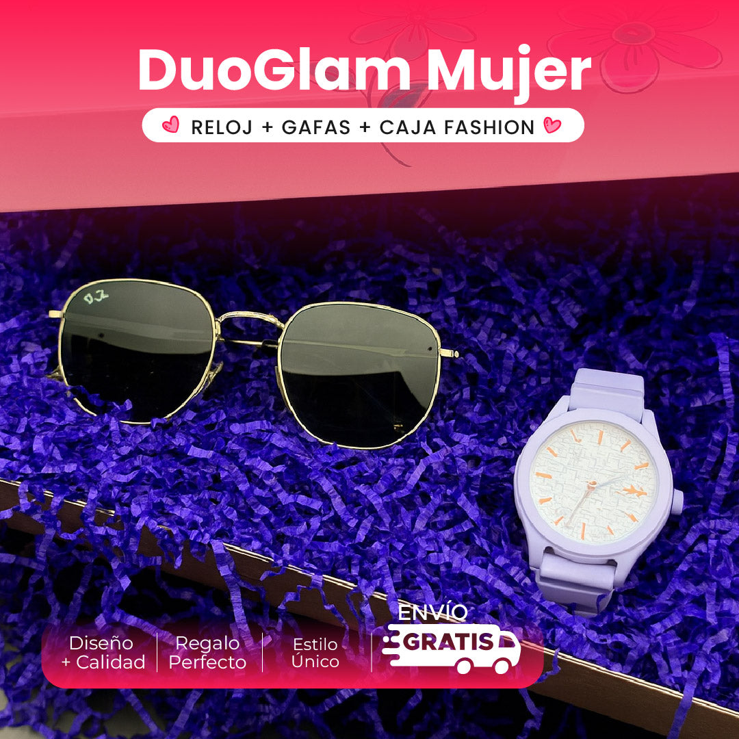 ⌚💖 DuoGlam™ Mujer – Reloj + Gafas + Caja Fashion ✨🕶️