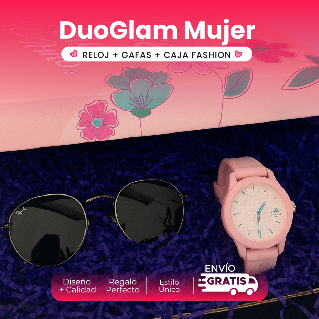 ⌚💖 DuoGlam™ Mujer – Reloj + Gafas + Caja Fashion ✨🕶️