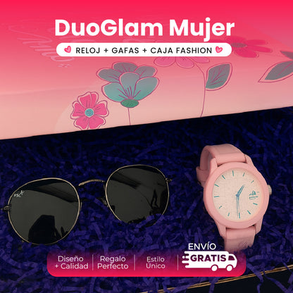 ⌚💖 DuoGlam™ Mujer – Reloj + Gafas + Caja Fashion ✨🕶️