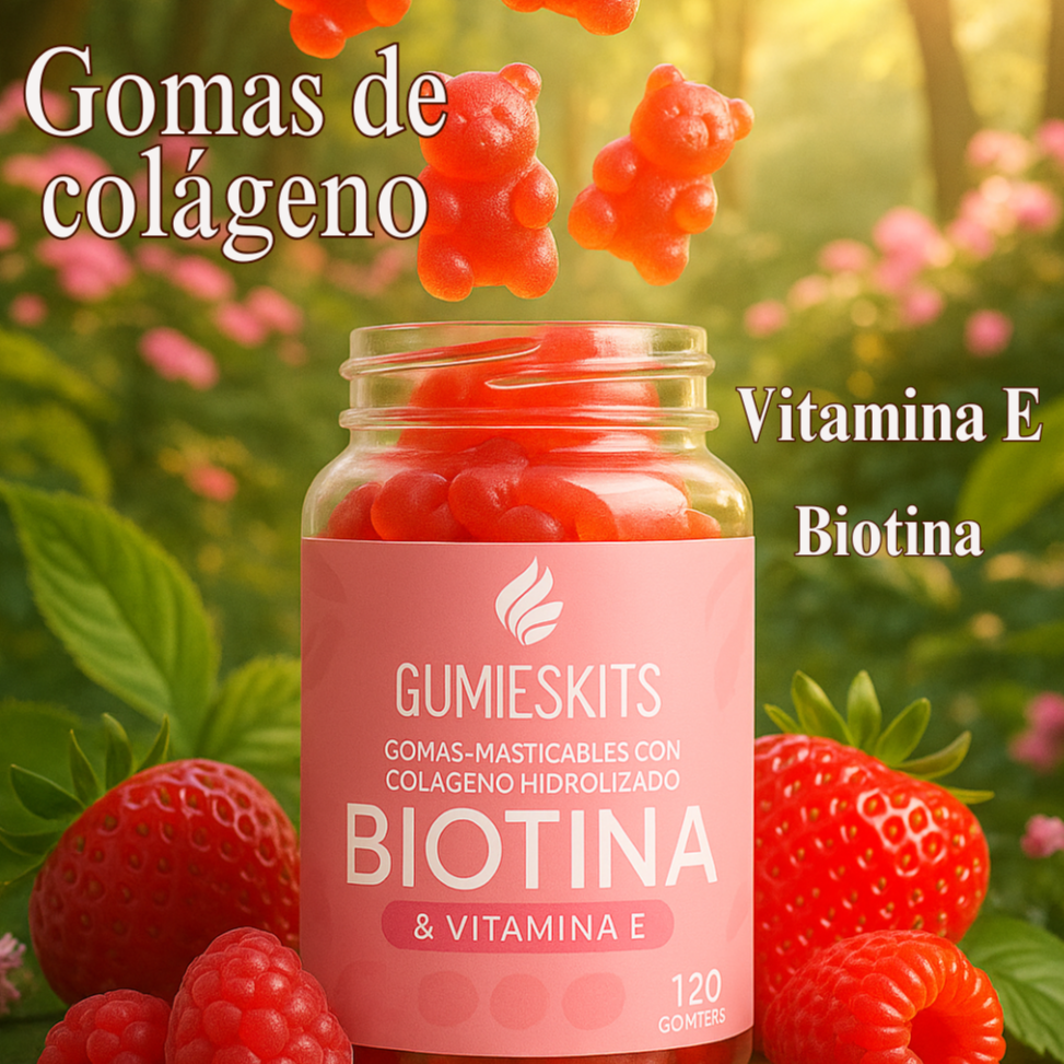 🌸 GUMIESKITS™ PAGA 1 Y LLEVA 2 Frascos de Gomas de Biotina + Colágeno y Vitamina E