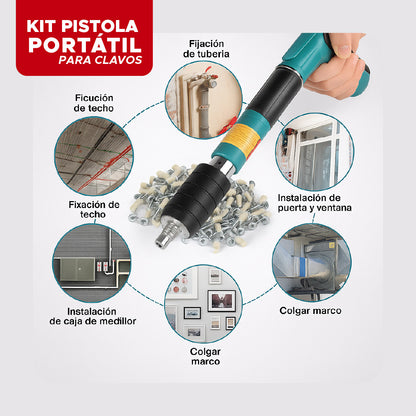 🛠️ KIT PISTOLA PORTÁTIL PARA CLAVOS 🛠️