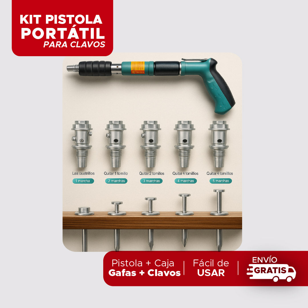 🛠️ KIT PISTOLA PORTÁTIL PARA CLAVOS 🛠️