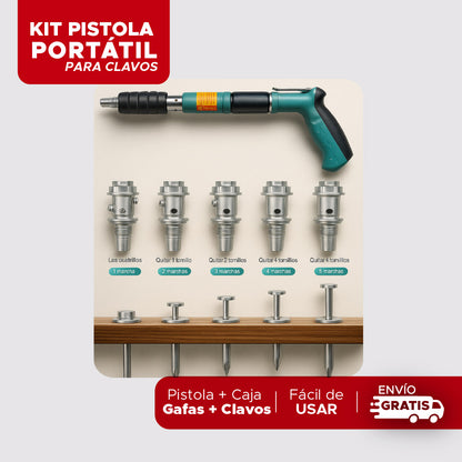 🛠️ KIT PISTOLA PORTÁTIL PARA CLAVOS 🛠️