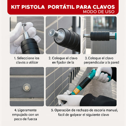 🛠️ KIT PISTOLA PORTÁTIL PARA CLAVOS 🛠️