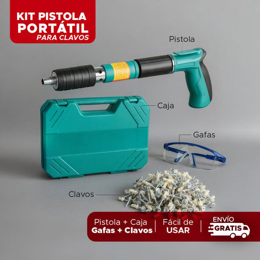 🛠️ KIT PISTOLA PORTÁTIL PARA CLAVOS 🛠️