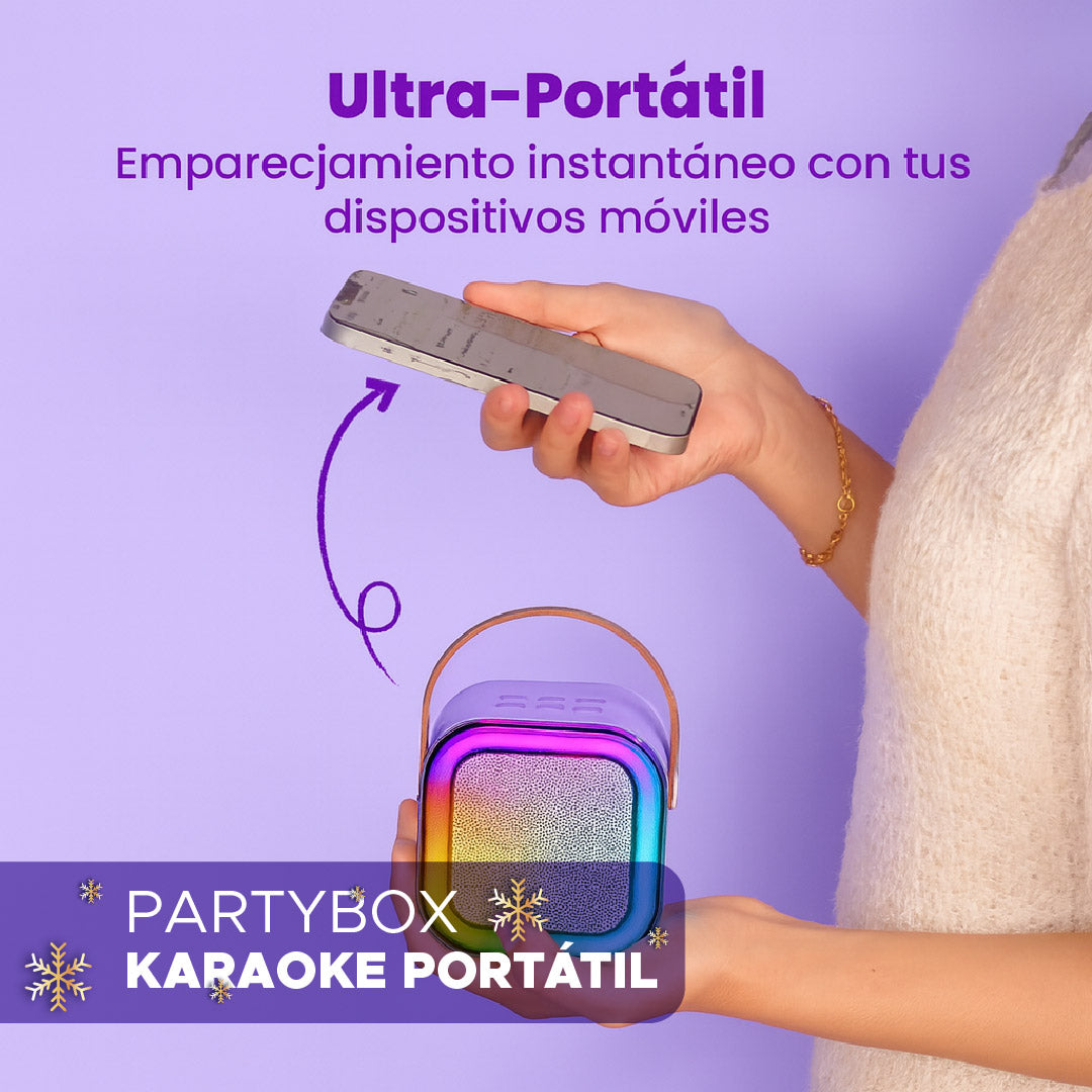 🎉🎶🎤 KARAOKE PARTYBOX, PARLANTE PORTÁTIL + 2 MICRÓFONOS 🎤✨