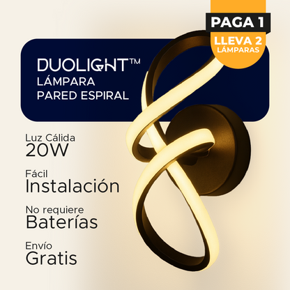 🌟 DUOLIGHT™   LÁMPARA PARED ESPIRAL🌟🎁PAGA 1 Y LLEVA 2🎁