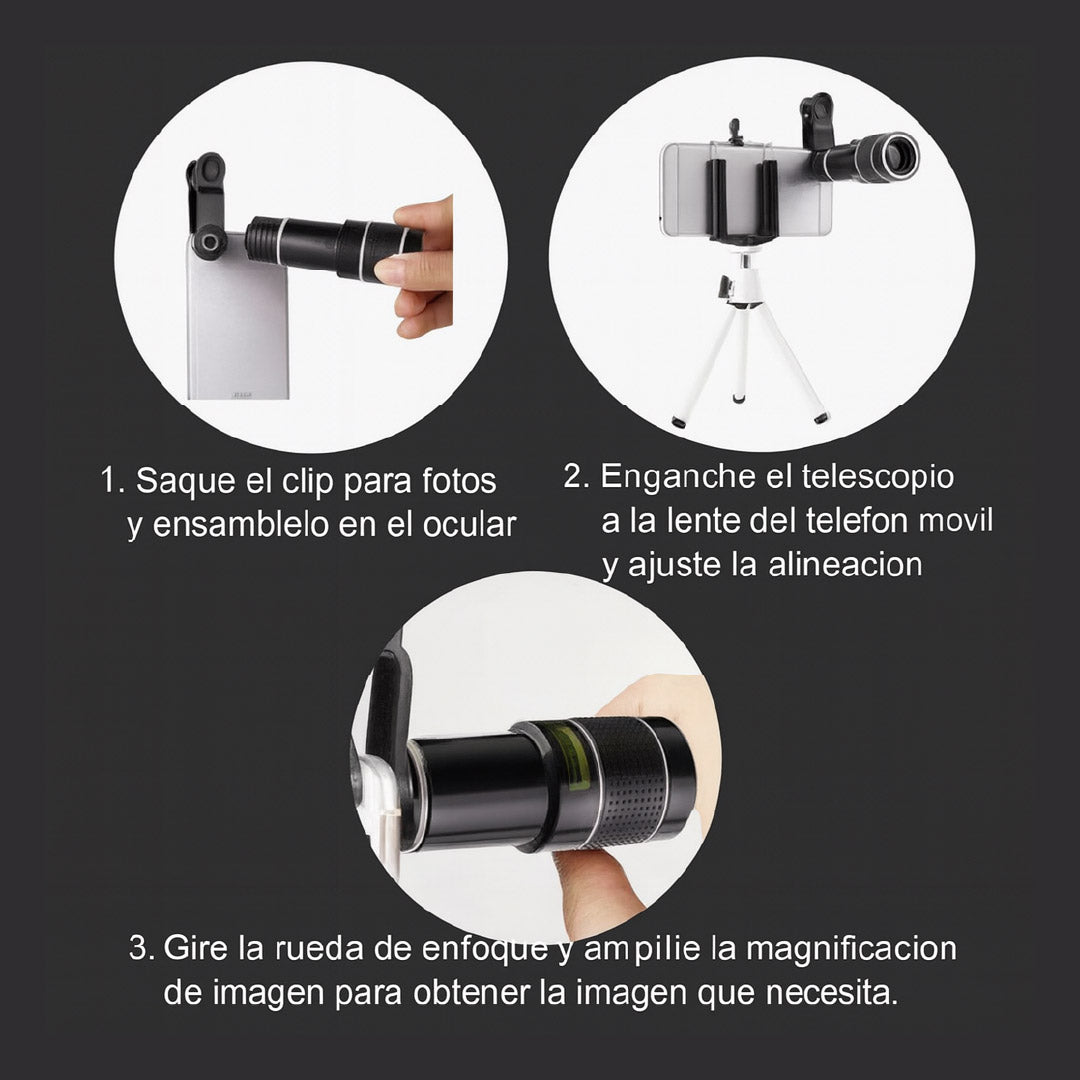 🔭✨ LENTE ULTRAZOOM X20 TELESCOPIO PARA CELULAR 🔭📸