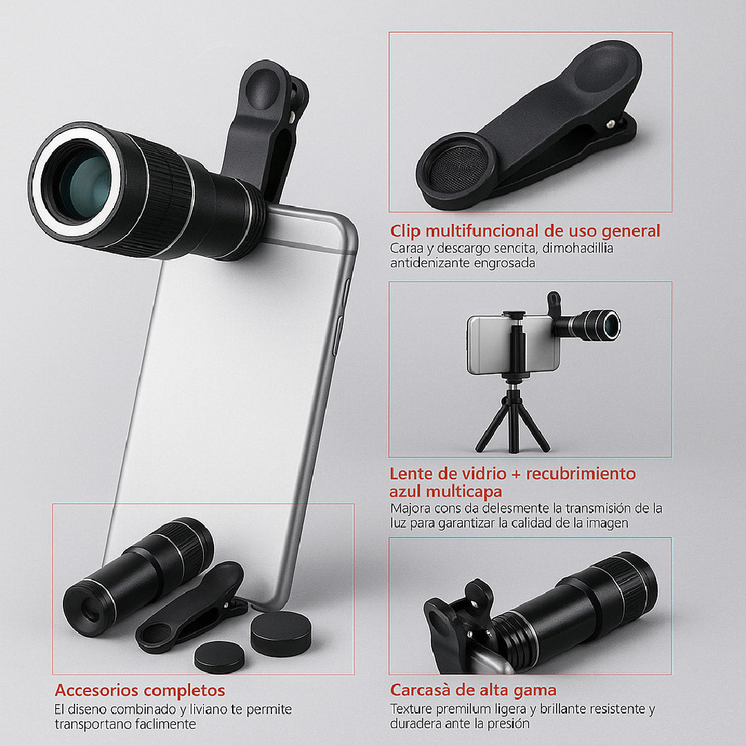 🔭✨ LENTE ULTRAZOOM X20 TELESCOPIO PARA CELULAR 🔭📸