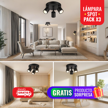 🌟💡 SPOTLIGHT PRO™ – LÁMPARA PACK X3 UNIDADES + 🎁REGALO