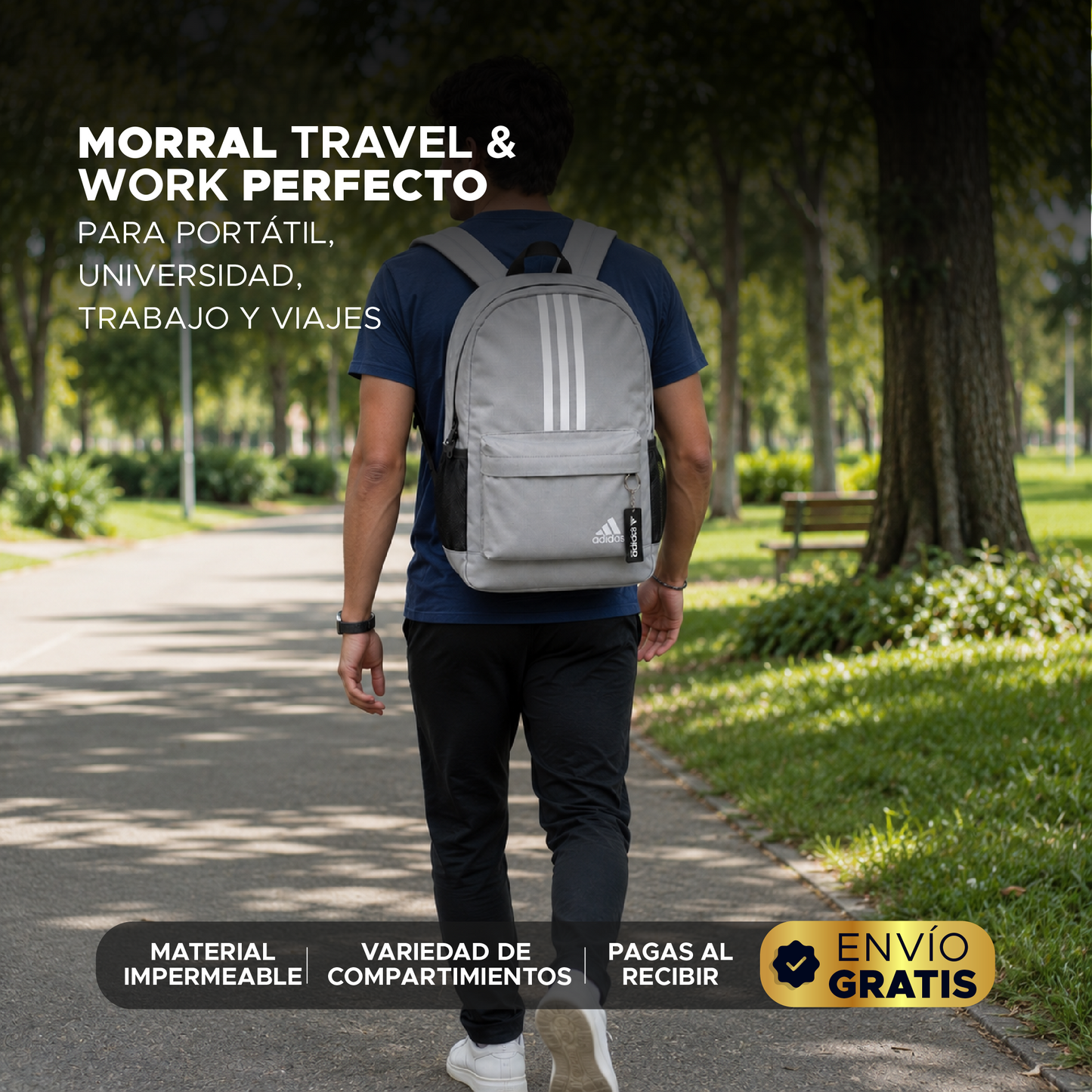 🔥🚀 Morral Adidas Premium Waterproof 💻✨