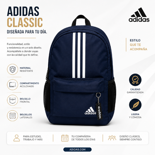 🔥🚀 Morral Adidas Premium Waterproof 💻✨