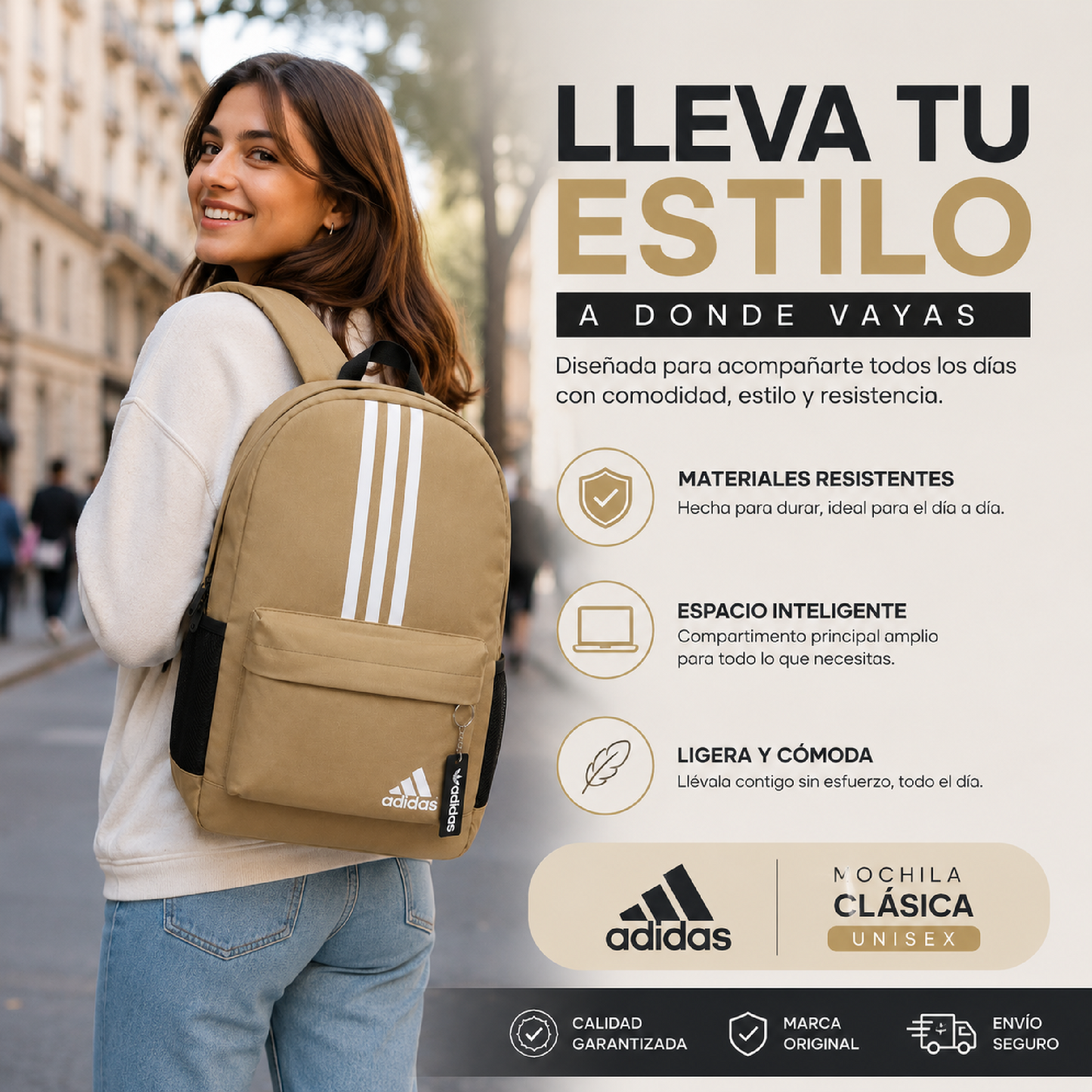 🔥🚀 Morral Adidas Premium Waterproof 💻✨