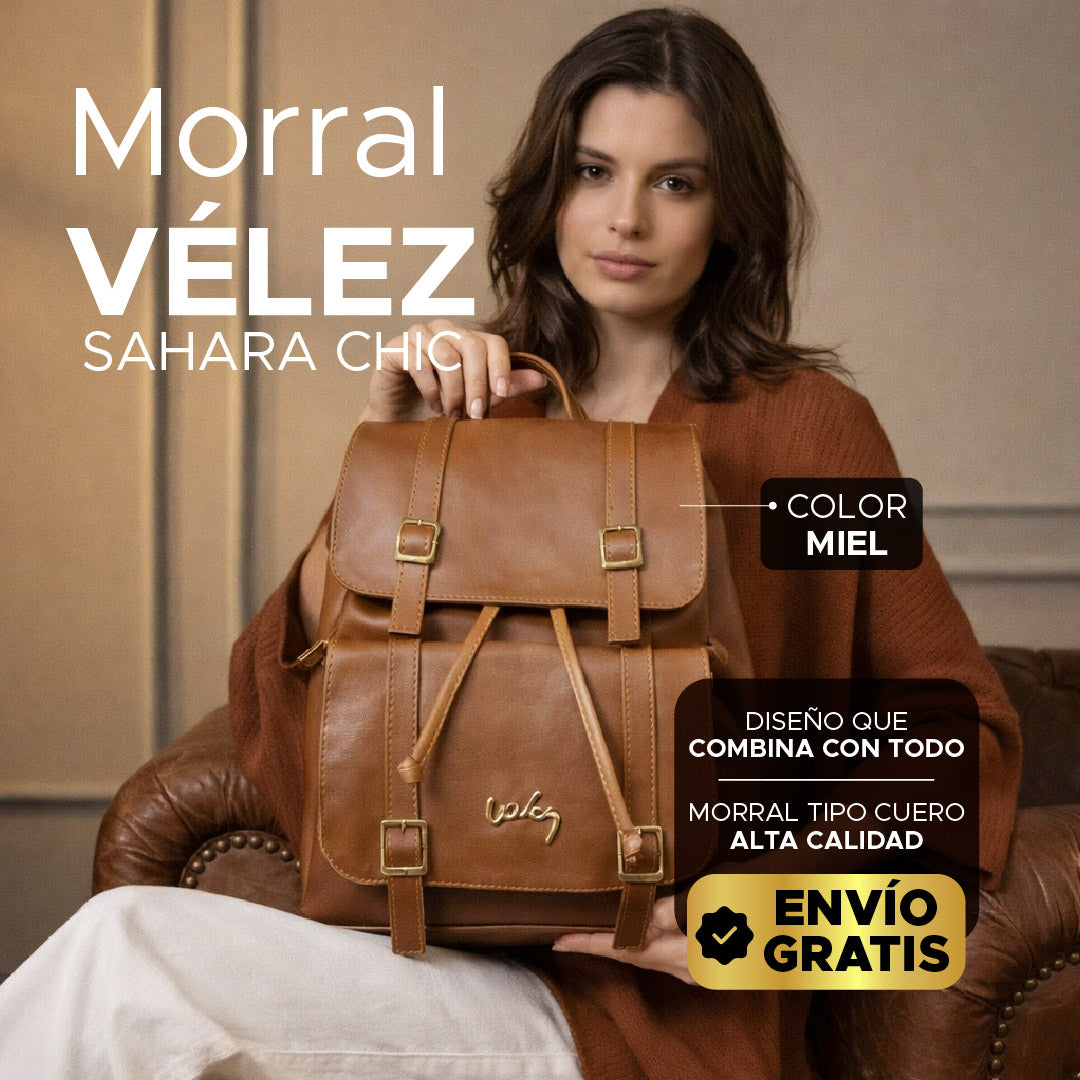 🌟 Morral Vélez Sahara Chic 👜✨Cuero vegano de alta calidad