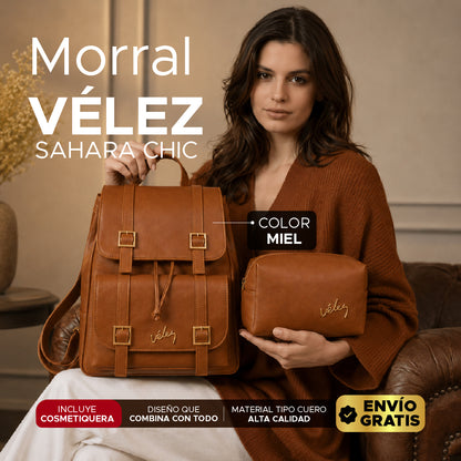 🌟 Morral Sahara Chic ✨+ Cosmetiquera GRATIS 👜Cuero vegano de alta calidad
