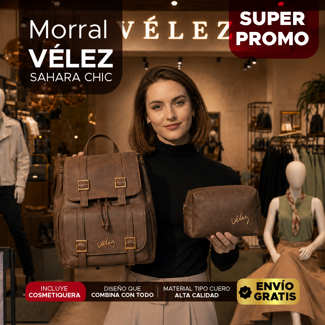 🌟 Morral Sahara Chic ✨+ Cosmetiquera GRATIS 👜Cuero vegano de alta calidad