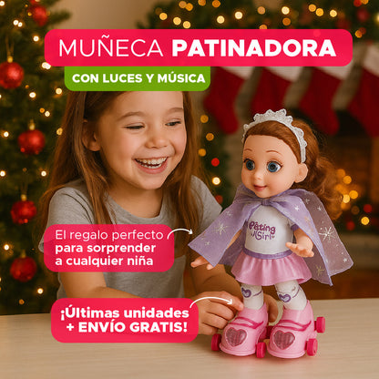 🎁💖 MUÑECA PATINADORA CON LUCES Y MÚSICA 🌟✨