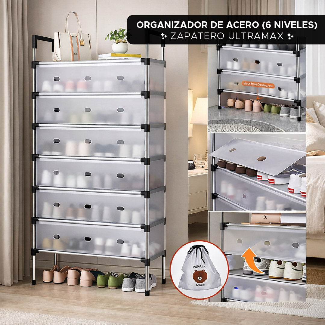 👟 Zapatero UltraMax - Organizador Zapatero de Acero (6 Niveles) 🧱