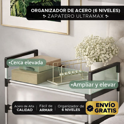 👟 Zapatero UltraMax - Organizador Zapatero de Acero (6 Niveles) 🧱