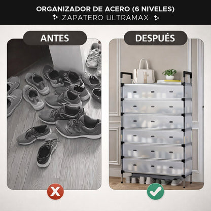 👟 Zapatero UltraMax - Organizador Zapatero de Acero (6 Niveles) 🧱