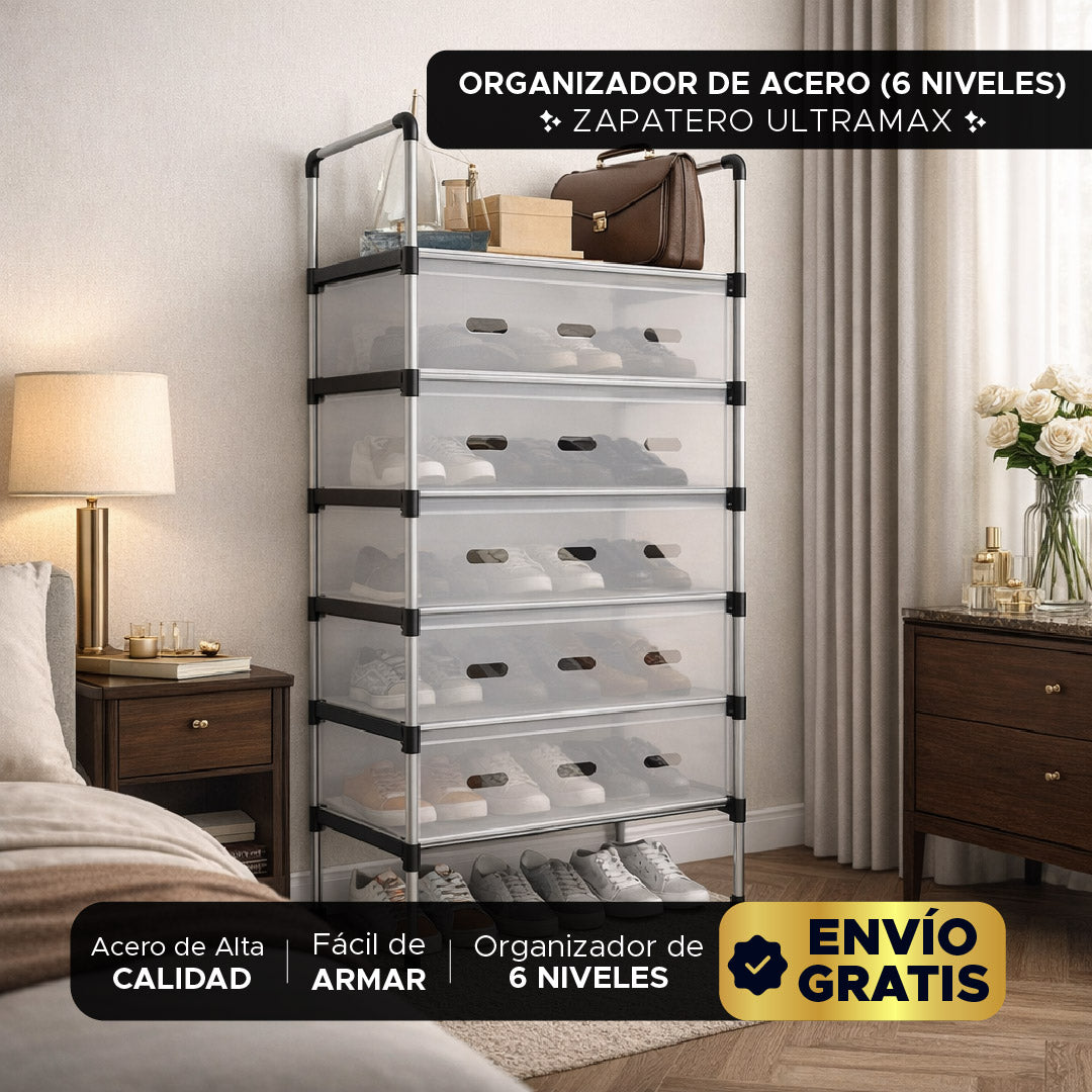 👟 Zapatero UltraMax - Organizador Zapatero de Acero (6 Niveles) 🧱
