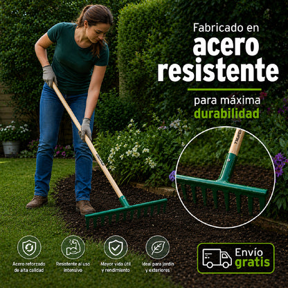 🌿🔥 Rastrillo de acero 12 Dientes 🌱 Transforma tu Jardín 💪
